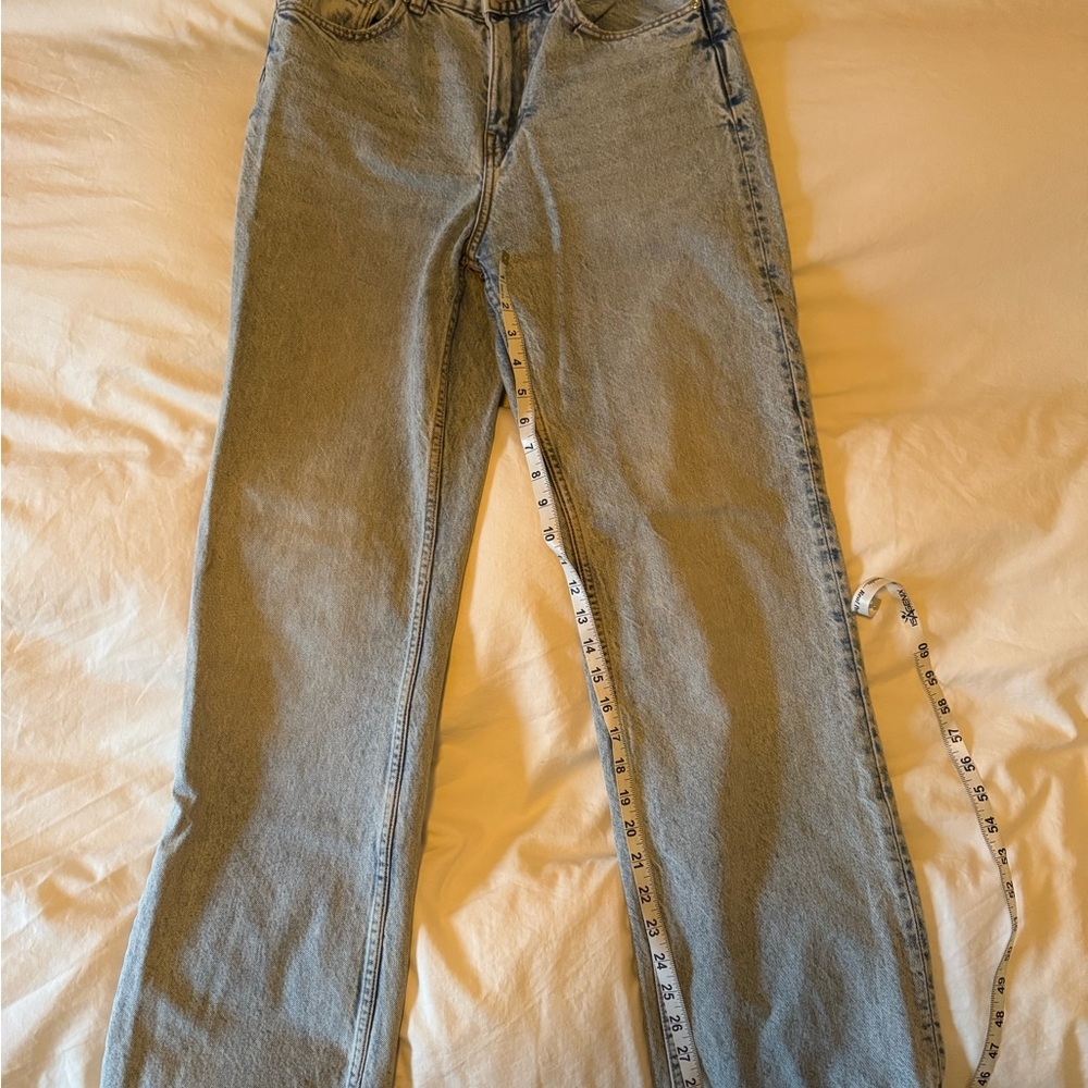 Zara Light Wash Straight/Wide Leg Jeans
